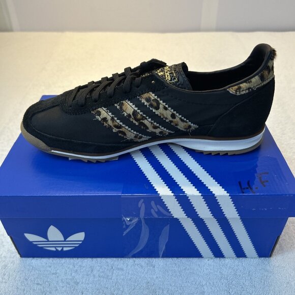 adidas Shoes - Adidas SL 72 OG Black with Fur Leopard Stripe Women SZ 6.5 New in Box
